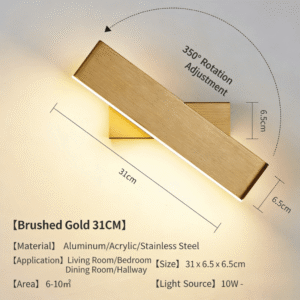 MC2607G Rotatable LED Wall Sconce Brushed Gold