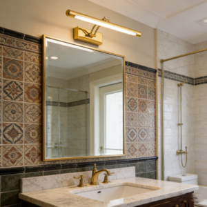 MW2606B Gold color LED Picture & Vanity Light - Adjustable Linear Wall Lamp for Bathroom Mirrors and Artwork