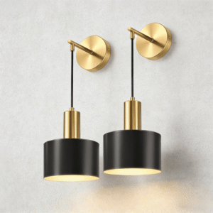MW2608B Modern Wall Sconce RGB Compatible, Brushed Brass color & Matte Black