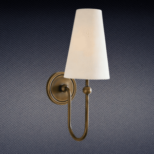 MW2609A Wall Sconce Aged Brass with White Shade