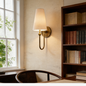 MW2609A Wall Sconce Aged Brass with White Shade