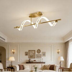 MP0117BR LED SEMI-FLUSH MOUNT CEILING LIGHT Rhythmic Wave LED Ceiling Light Brass color