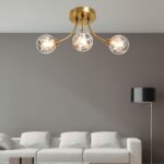 Modern Mid-Century Brass Sputnik Ceiling Light for Living Room Decor - Kaen Lighting