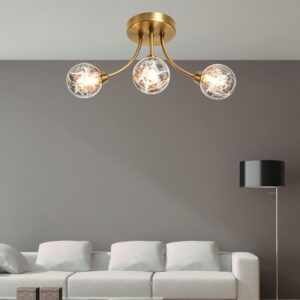 Modern Mid-Century Brass Sputnik Ceiling Light for Living Room Decor - Kaen Lighting