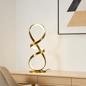 Brushed Brass Infinity Spiral LED Bedside Lamp MT0169-102BR for Bedroom
