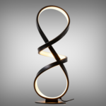 MT0169-102BK Modern Black Infinity Spiral LED Table Lamp Studio View