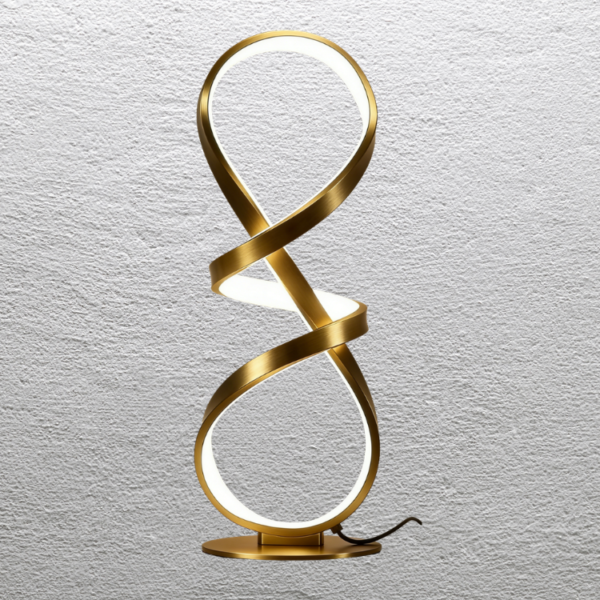 MT0169-102BR Brushed Brass Plating Infinity Spiral LED Table Lamp