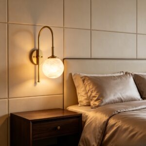 MW2604-1 Modern 1-Light Alabaster Wall Sconce (Electroplated Gold Finish)